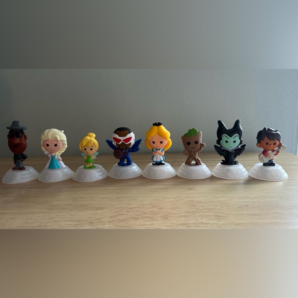 Lot Of 8 Disney 100 McDonald’s Happy Meal‎ Toys Elsa, Tinkerbell, Alice, Groot - Picture 11 of 11